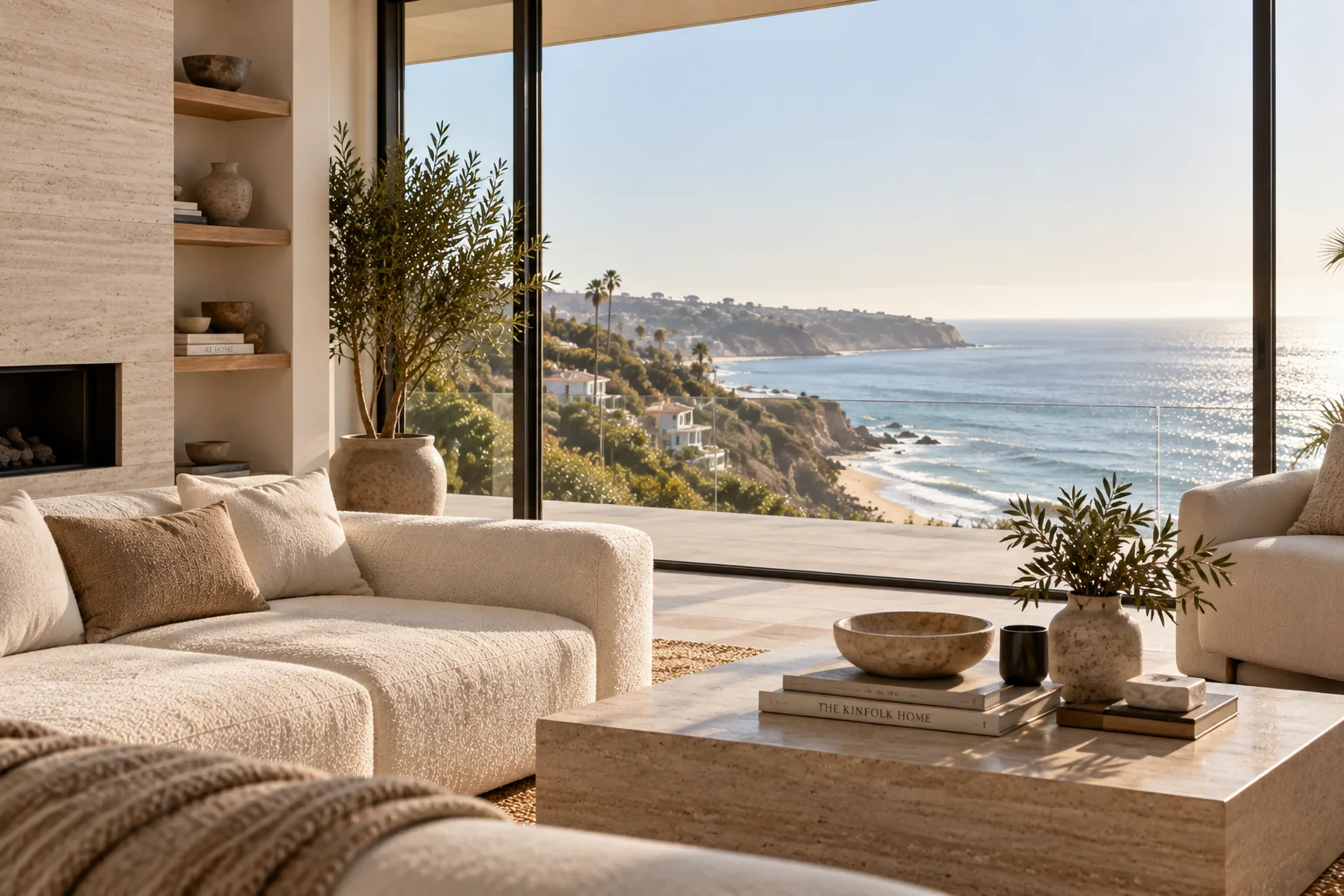 Modern interior design overlooking Laguna Beach