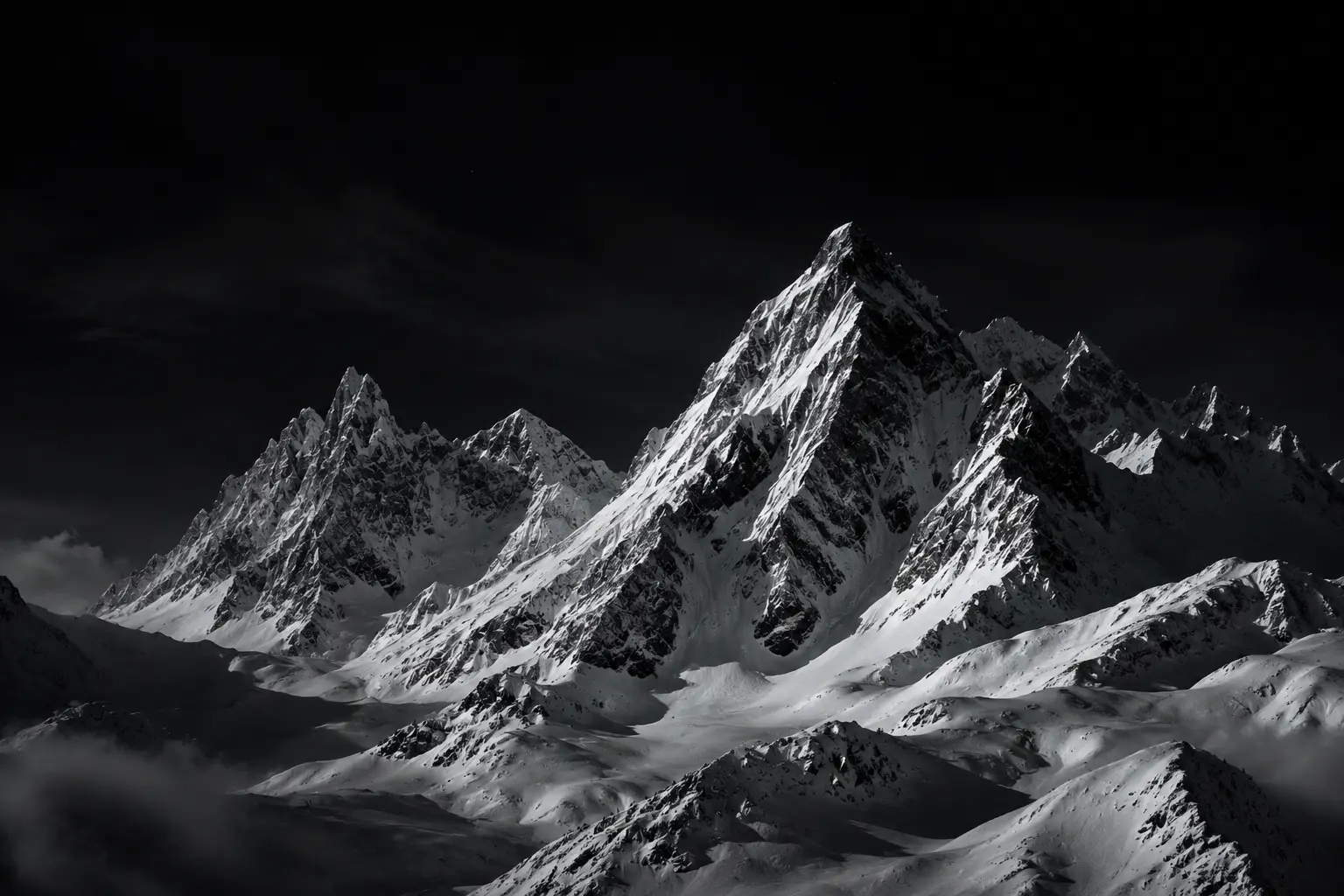 Snow-filled mountains