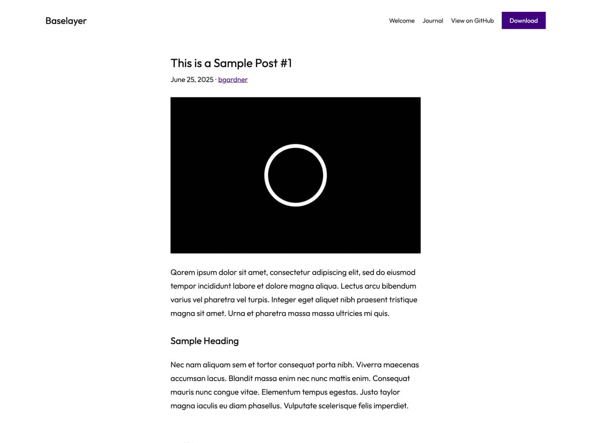 Baselayer WordPress theme screenshot