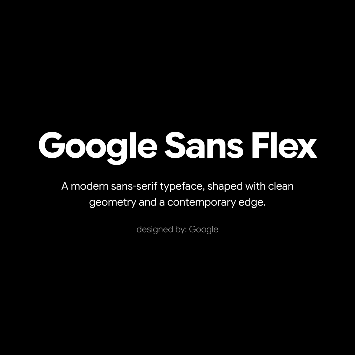 Type example of Google Sans Flex font