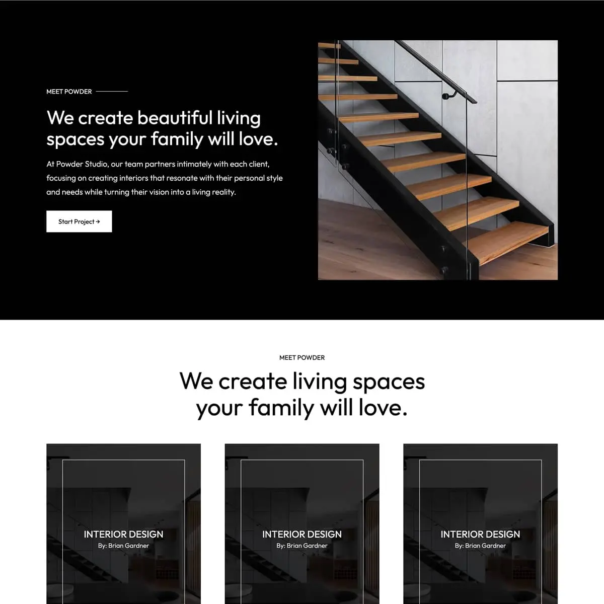 Powder Business WordPress theme home page