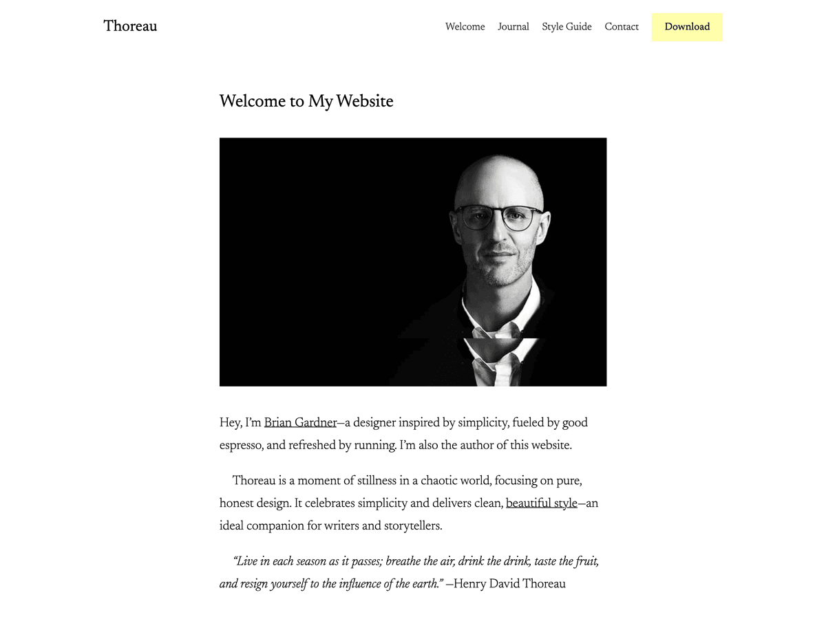 Thoreau WordPress theme screenshot
