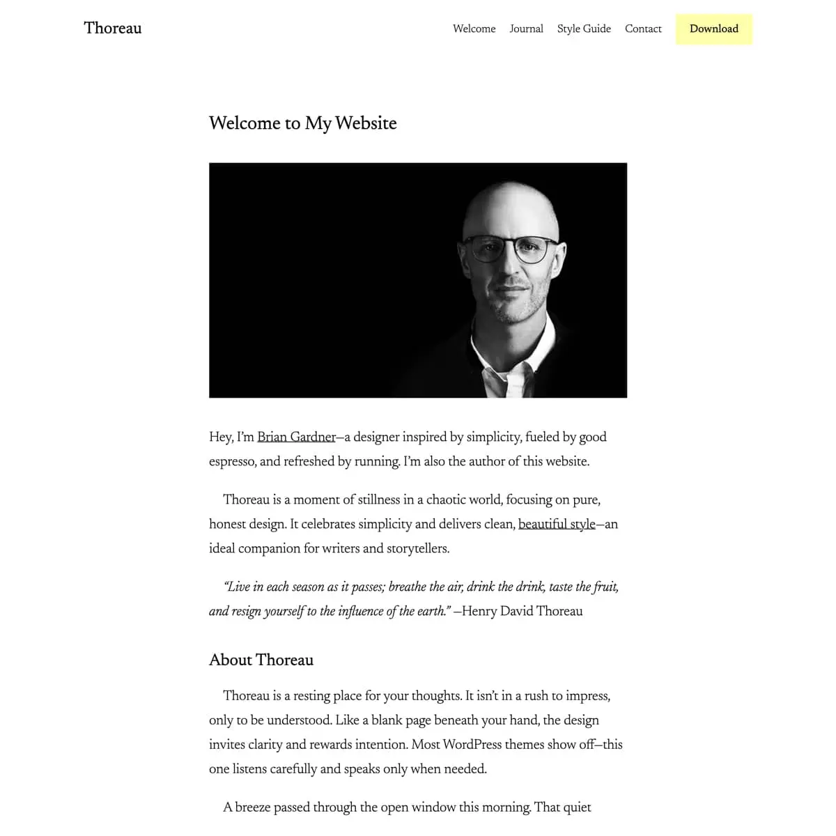 Thoreau WordPress theme screenshot